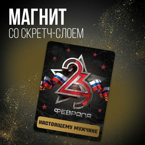 Магнит со скретч-слоем Настоящему мужчине 6 х 8 см 414₽