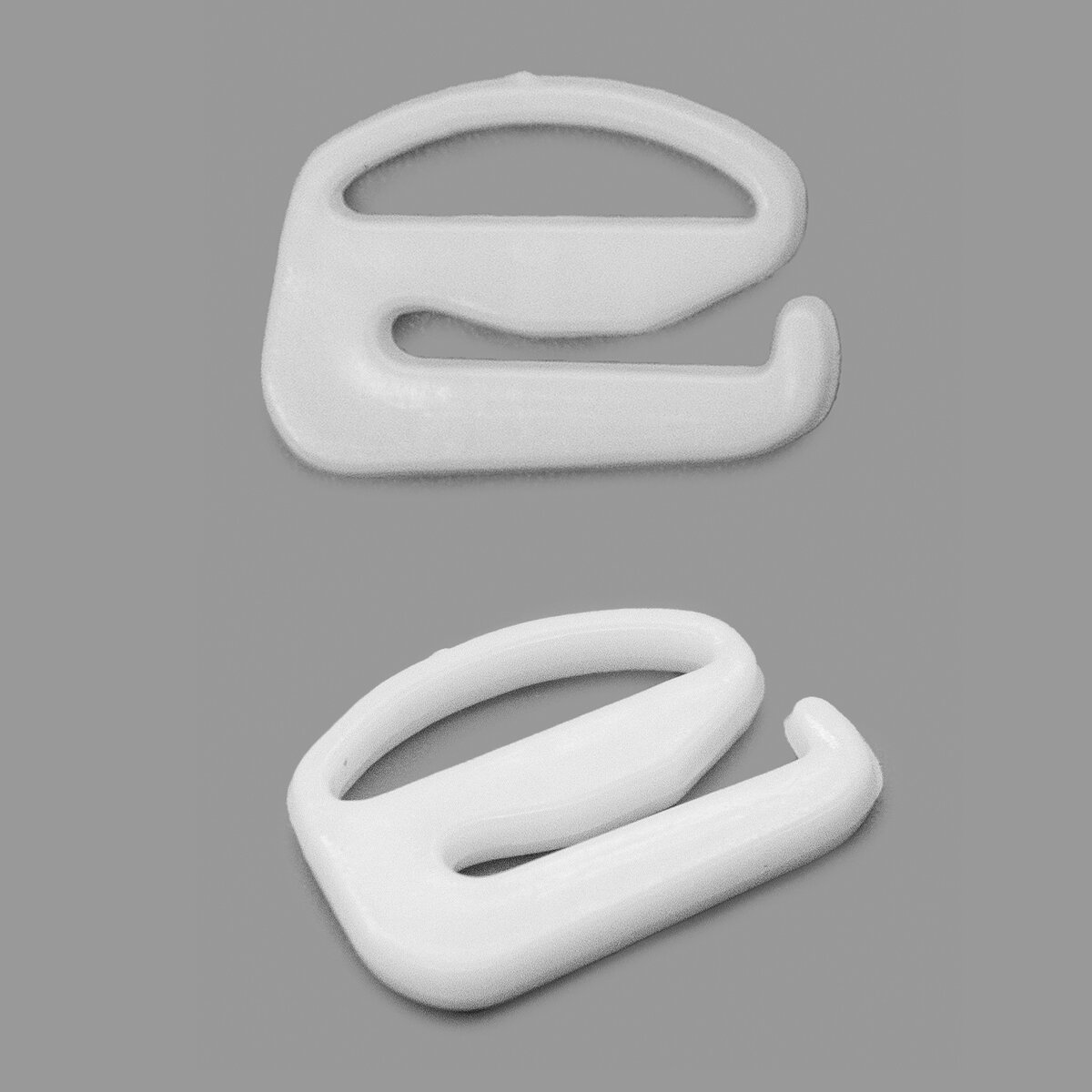 Крючки для бретелей 8 мм, 100 шт, 100 шт, пластик, Айрис (белые) — фото 1