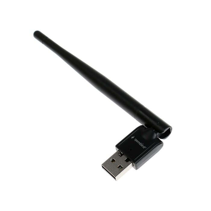 Адаптер Wi-Fi Gembird WNP-UA-010, 150 Mbps, USB, антенна, чёрный