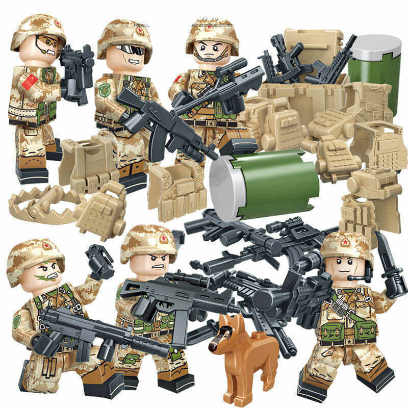 Набор военных Лего фигурок 6 штук / солдаты с оружием / Лего человечки