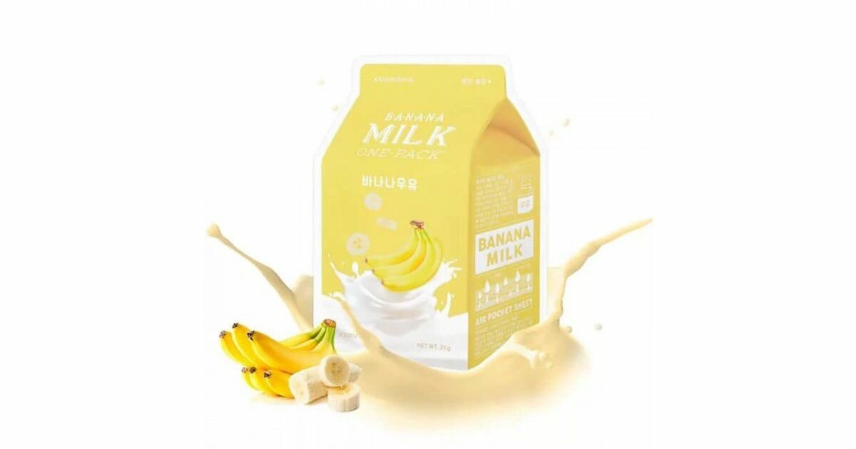 A'PIEU Маска тканевая с молочными протеинами и экстрактом банана Banana Milk One-Pack, 21 г, 21 мл