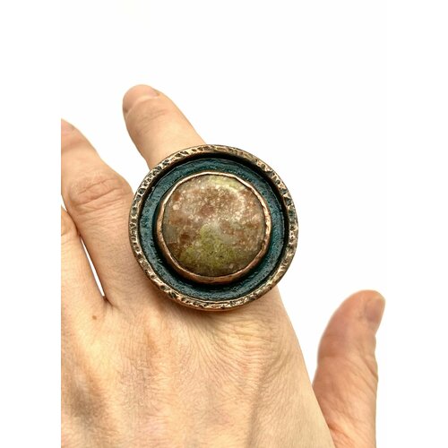 Кольцо ForMyGirl, яшма, коричневый