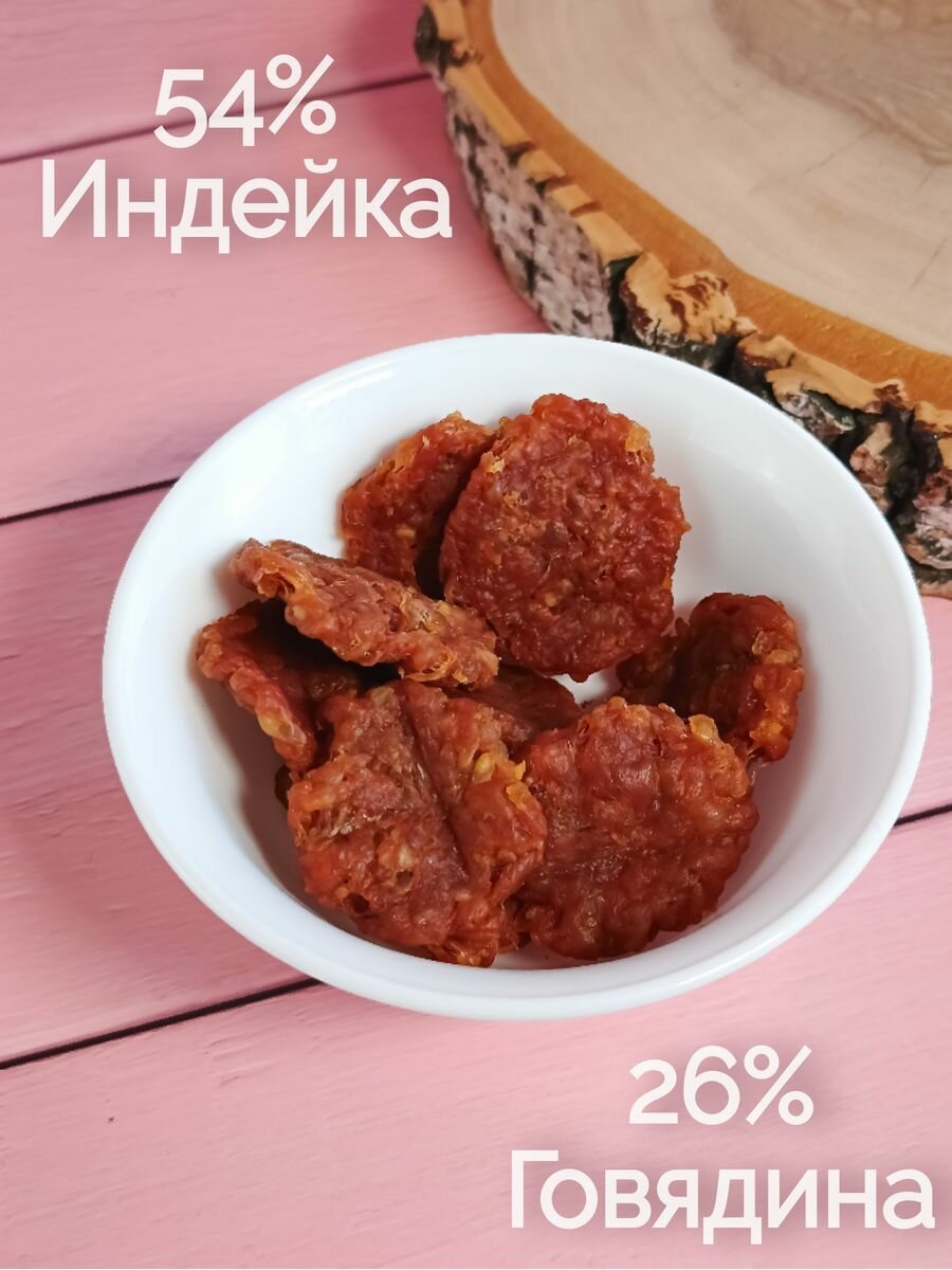 Лакомство для собак Titbit Медальоны мясные из индейки Меню от Шефа 0,08 кг - фото №6