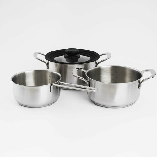 Набор посуды 3 пр с универсальной крышкой сталь Versatile 6990₽