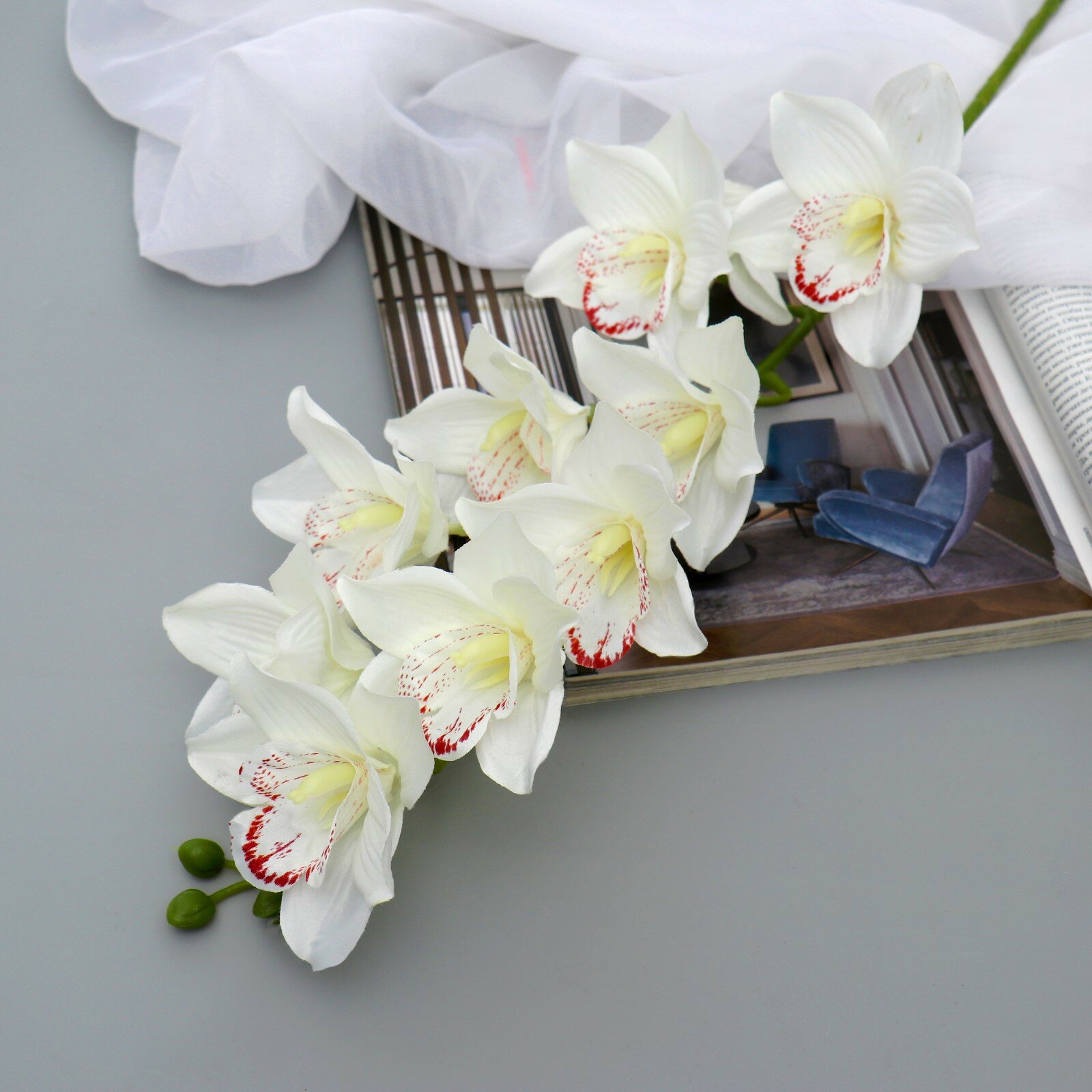 Цветы искусственные Орхидея амабилис 2337941 90см