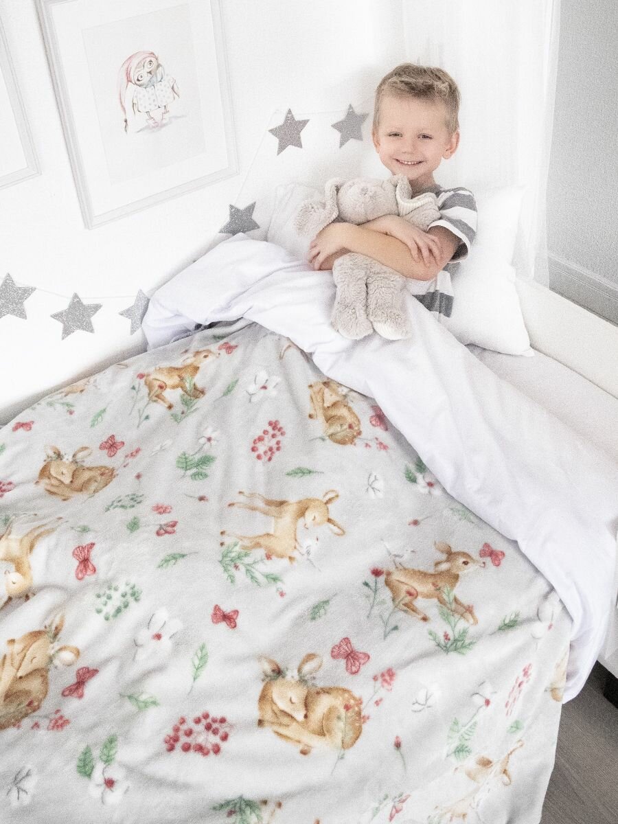 фото Плед детский новорожденным 100х140 покрывало кровать теплый