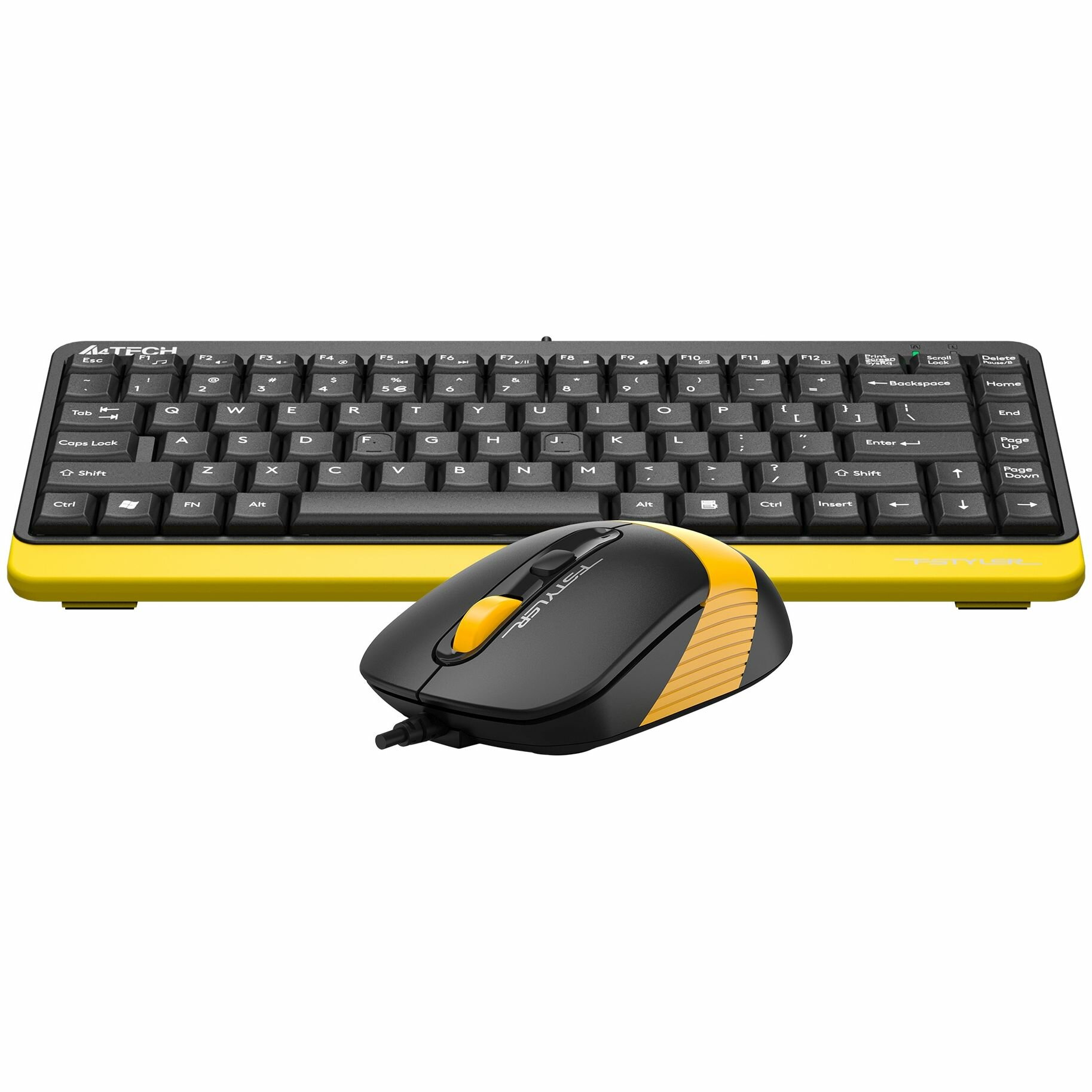 Клавиатура + мышь A4Tech Fstyler F1110 клав: черный/желтый мышь: черный/желтый USB