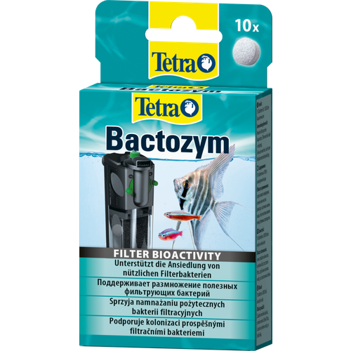 Средство для воды Tetra Bactozym 10 таб, позволяет ускорить запуск рыб в аквариум