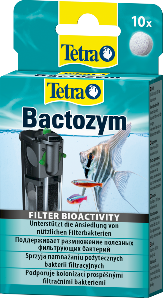 Средство для воды Tetra Bactozym 10 таб, позволяет ускорить запуск рыб в аквариум