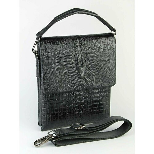 Сумка барсетка Skin, фактура под рептилию, коричневый