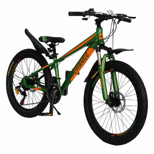 Горный велосипед детский скоростной Charge 24 зеленый 8-14 лет 21 скорость Shimano tourney 2137200₽