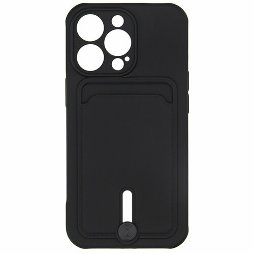 Чехол для iPhone 13 Pro с отделением для карт Button Card Case черный