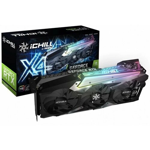 Видеокарта INNO3D GeForce RTX 3080 iCHILL X4 видеокарта inno3d nvidia geforce rtx 4090 ichill x3 pci e 24576mb gddr6x 384 bit retail c40903 246xx 1833va47