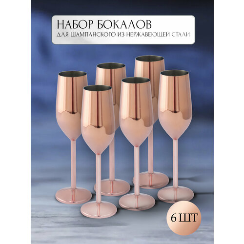 Бокалы для игристых напитков из нержавеющей стали-6 шт 7599₽