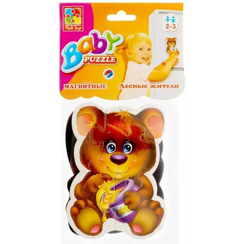 Пазлы магнитные Лесные жители VT3208-03 vladitoys baby puzzle мягкие магнитные пазлы котенок и щенок vt3208 06 с 2 лет