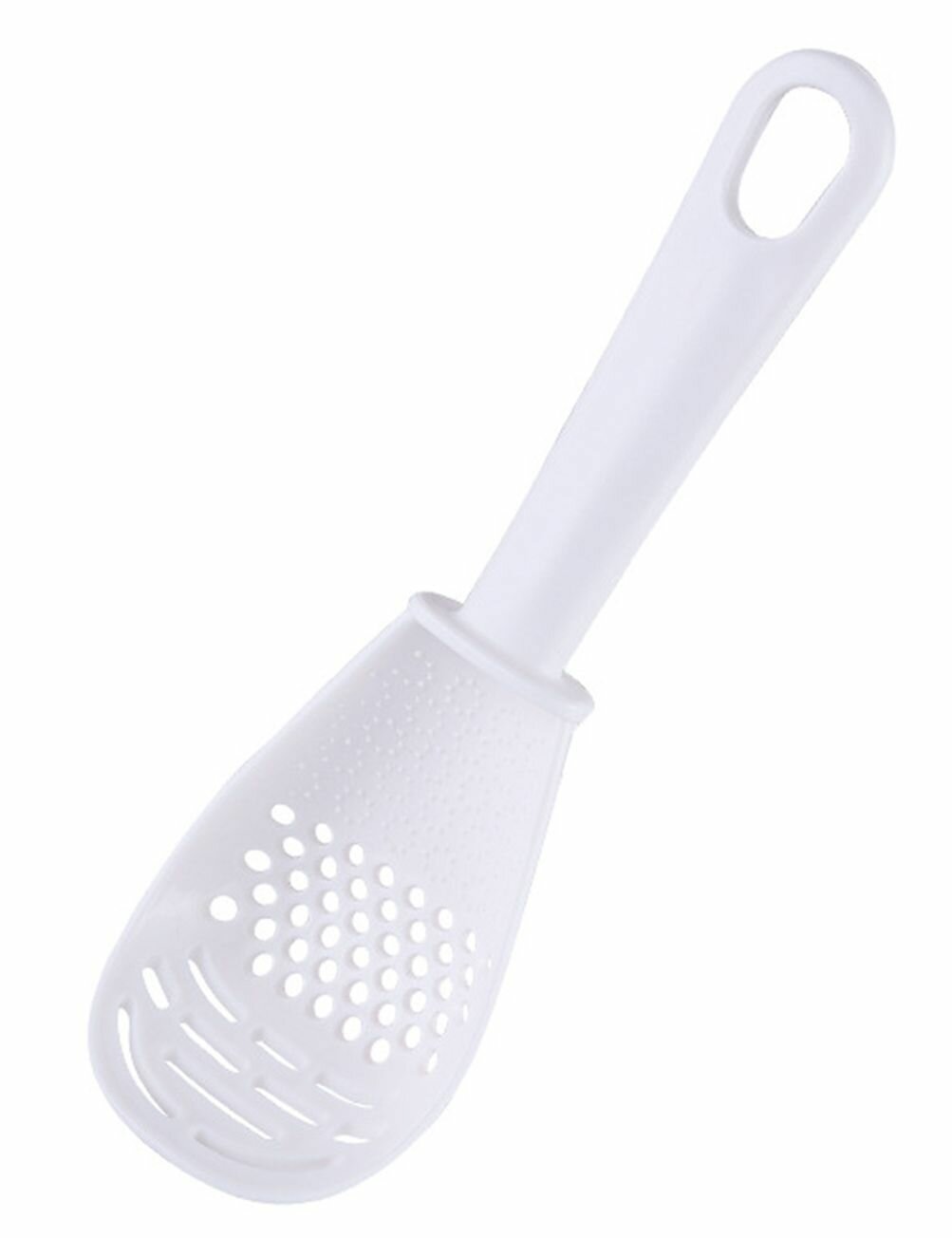фото Ложка кухонная многофункциональная 5 в 1: шумовка, толкушка, терка, сепаратор, венчик, 22.5 х 7 см, цвет белый