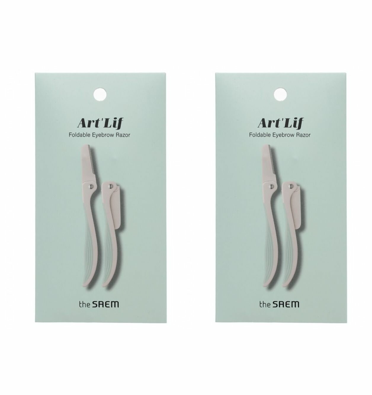 The Saem Art'lif Foldable Eyebrow Razor Бритва для бровей, 2 штуки.