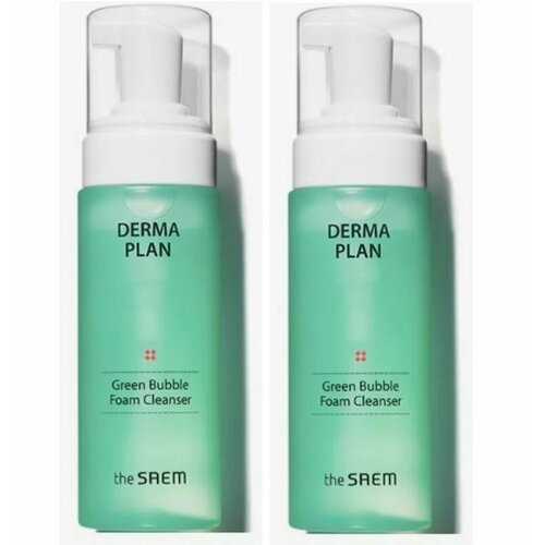 THE SAEM Пенка-мусс для умывания Derma Plan Green Bubble Foam Cleanser, 150мл - 2 штуки