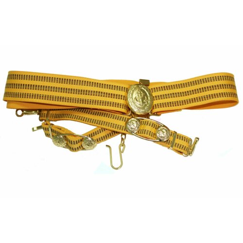 ремень парадный офицерский вс желтый шелковый Пояс , размер 3, золотой