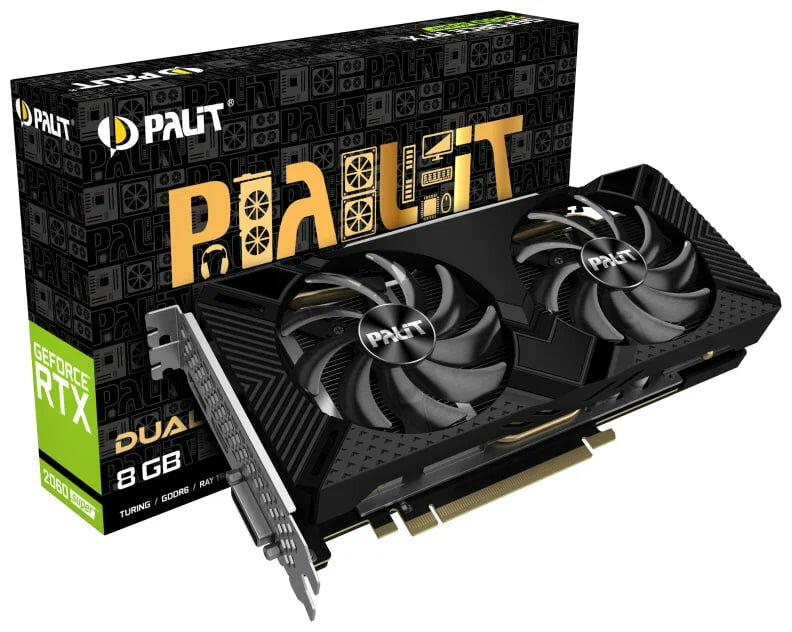 Внешняя видеокарта Palit GeForce RTX 2060 SUPER DUAL 8GB (NE6206S018P2-1160A), Retail