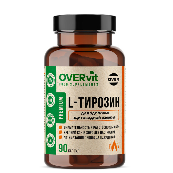 L-тирозин OVERvit 90 капсул