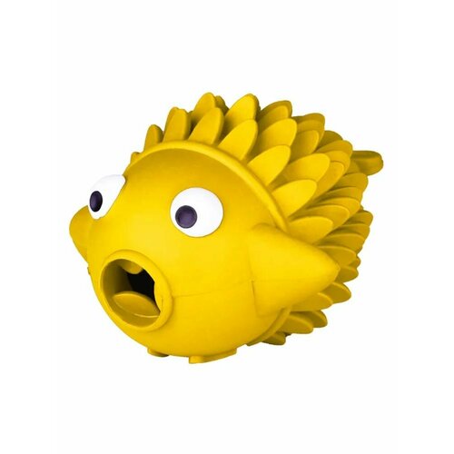 Игрушка Mr.Kranch для собак Рыба-ерш 12 см желтая с ароматом сливок, 1 шт