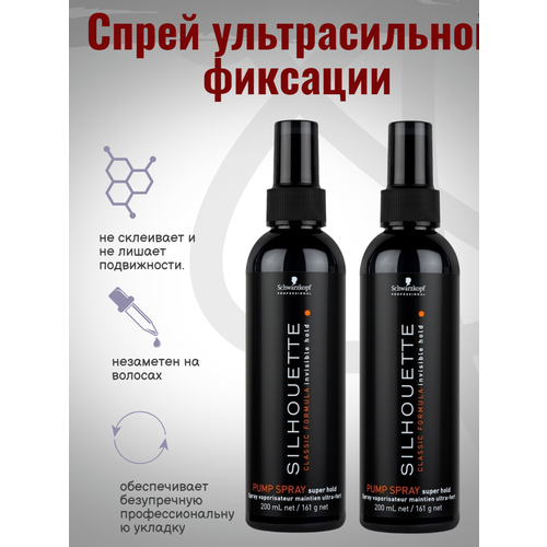 Спрей ультрасильной фиксации pump spray super hold 200 мл 2шт 2750₽