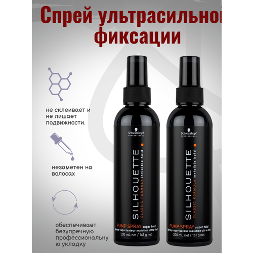 Спрей ультрасильной фиксации pump spray super hold, 200 мл 2шт спрей безупречный объем и уход мягкой фиксации schwarzkopf professional pure flexible hold styling