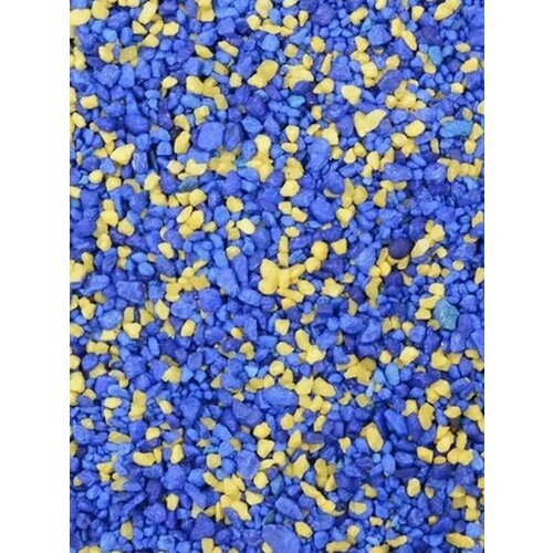 грунт декоративный камушки декоративные 2 4 мм синий Bestmineral Грунт микс №5 (синий-охра) 2-3 мм (1 кг)