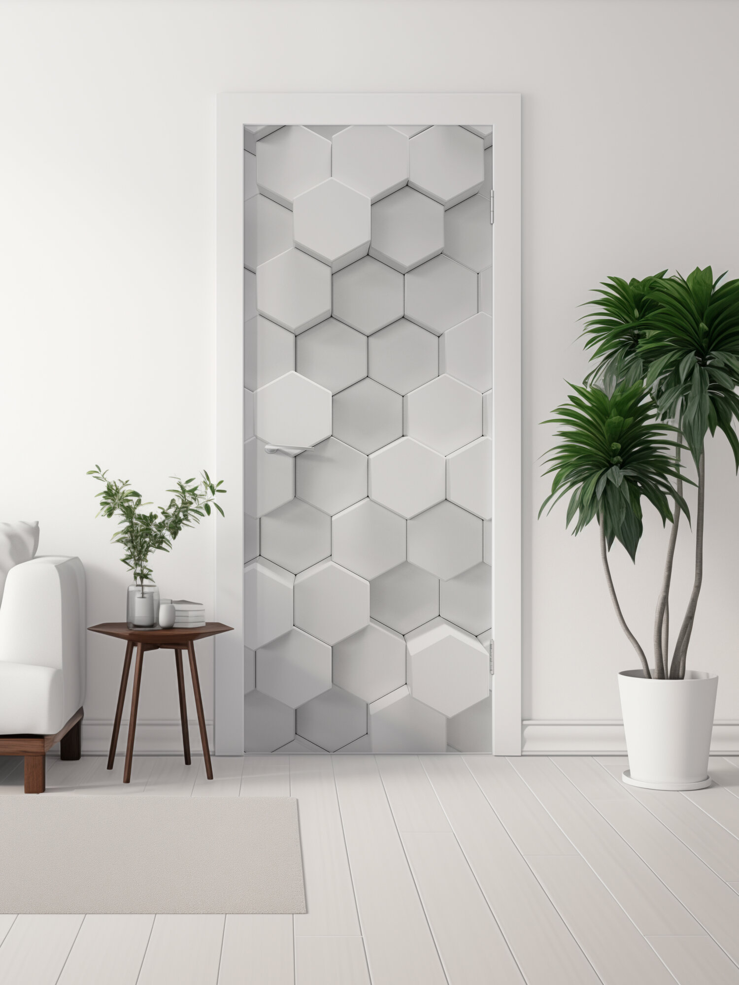 фото Плотная виниловая самоклеящаяся интерьерная наклейка на дверь "Соты" 80х210 см, самоклейка на шкаф, мебель