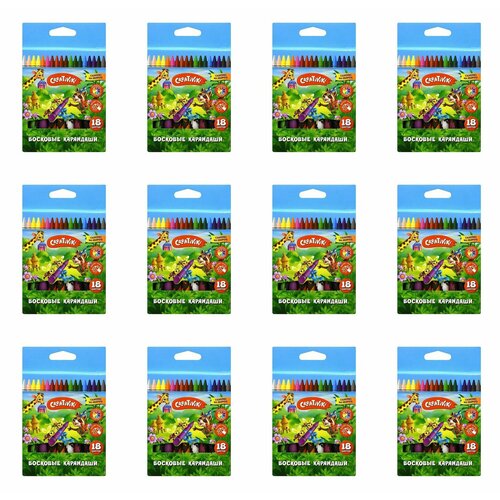 Creativiki Набор восковых мелков круглые 18 цветов 12 уп 1494₽