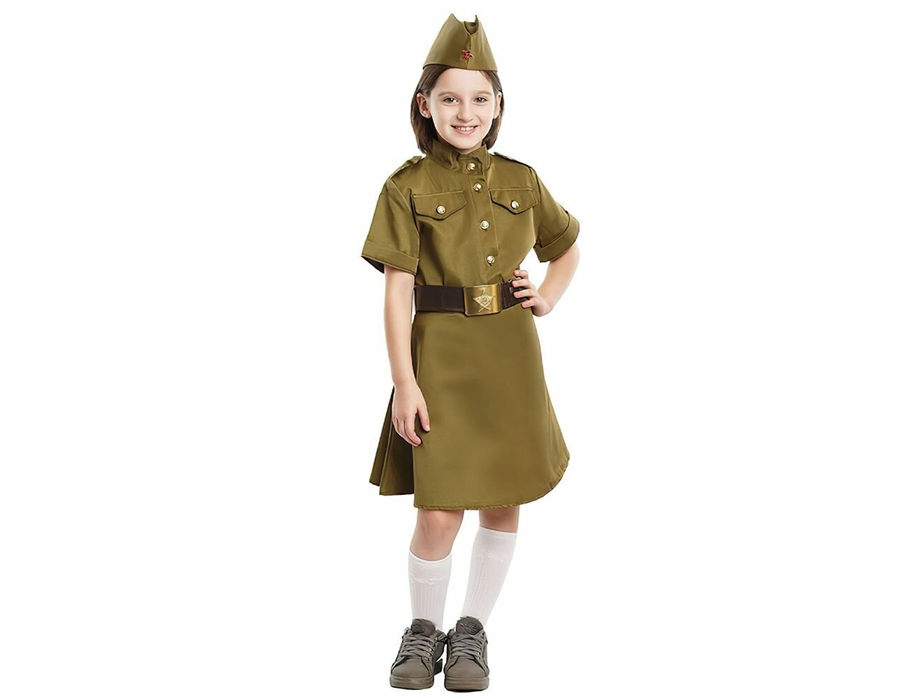 Детская военная форма для девочки ВОВ лайт-люкс, на рост 104-116 см, 3-5 лет, Бока 2827-бока