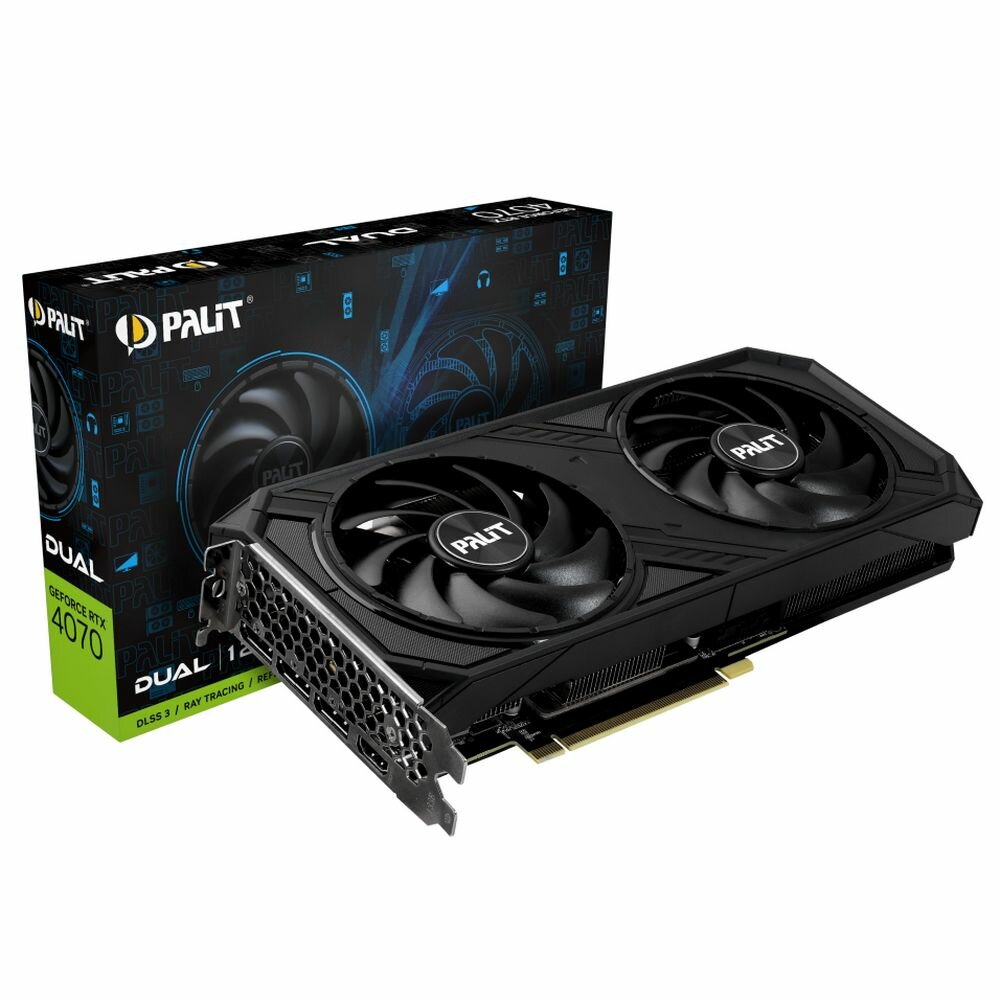 Palit RTX 4070 Dual 12GB 2310Mhz PCI-E 4.0 12288Mb 21000Mhz 192 bit HDMI 3xDP NED4070019K9-1047D