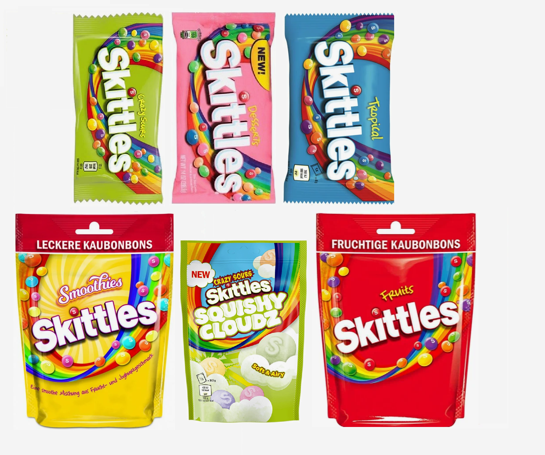 Набор жевательных конфет "Skittles", ( 6 уп.), Германия.