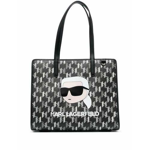 Сумка тоут Karl Lagerfeld, черный women fashion new commuter bag shoulder bag letter initial name pattern print beige canvas tote bag shopping student tote bag