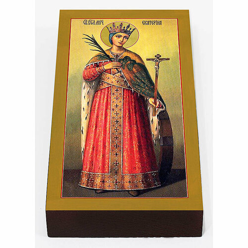 Великомученица Екатерина Александрийская, икона на доске 7*13 см