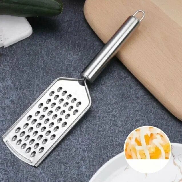 фото Терка ручная для сыра, чеснока, шоколада, лимона, специй 24 х 5,5 см / Терка малая с ручкой, мелкая