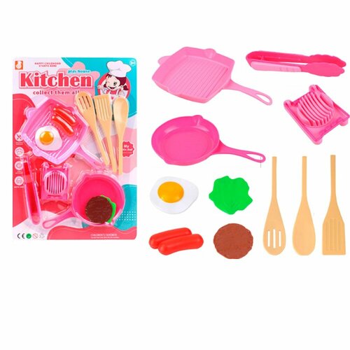 Игровой набор посуды для кукол 11 предмета (358-15) щипцы для салата unigood 27см