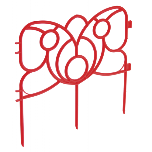 Заборчик декоративный Бабочка в цветах красный 2,95 м h 18,5 см 9СЕКЦИЙ