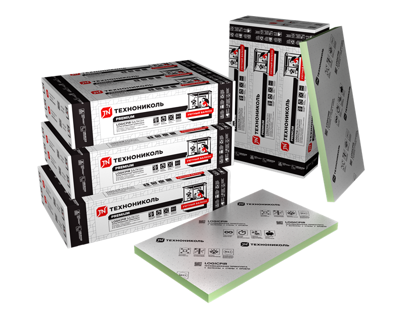 фото Плита PIR теплоизоляционная LOGICPIR Балкон Ф/Ф L-кромка 1190х590х40 мм, 6 плит, 4,2126 м2