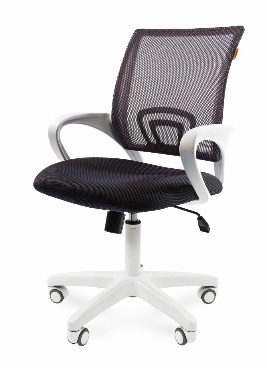 Кресло для персонала CHAIRMAN 696 white - Ткань серая+сетка серая