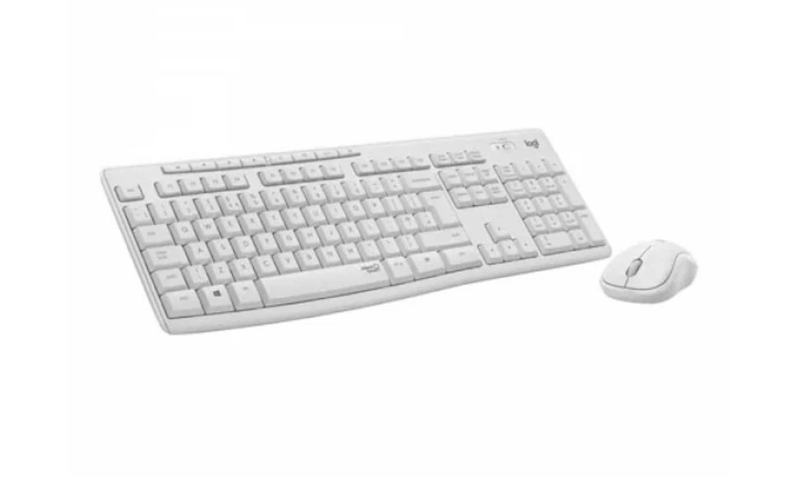 Комплект клавиатура + мышь Logitech Silent Wireless Combo MK295, Белый, английская
