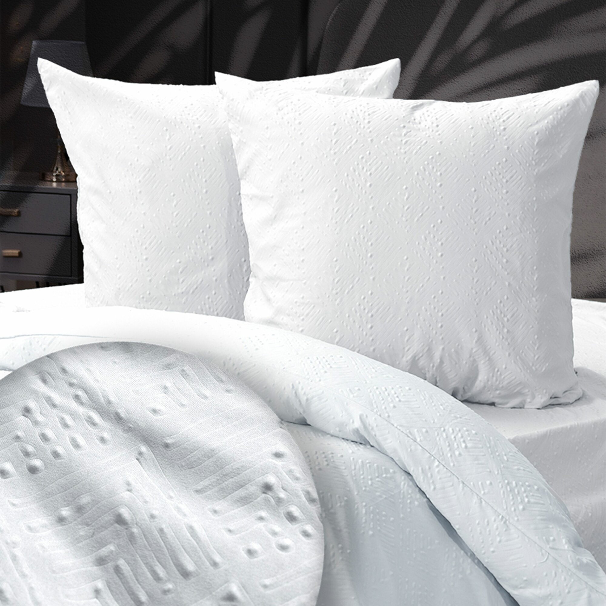 фото Комплект постельного белья 2 спальный с евро простыней (2 нав. 70х70) Полисатин Galtex 3D ромб б/з