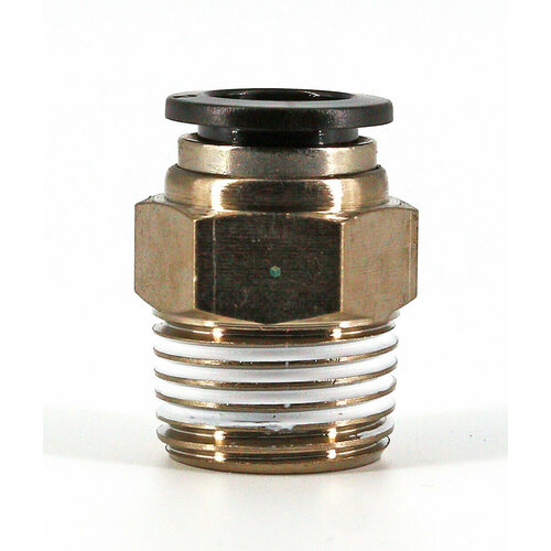 TPC06-04 B&B Pneumatics - Штуцер прямой с нар. резьбой цанговый R1/2-6 мм