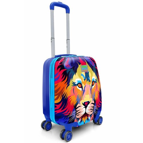 Чемодан  CORAL HIGH, ручная кладь, 33х40х25 см, 2.3 кг, оранжевый, синий