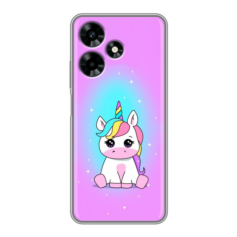 Дизайнерский силиконовый чехол для Инфиникс Хот 30 / Infinix Hot 30 Единорог — фото 1