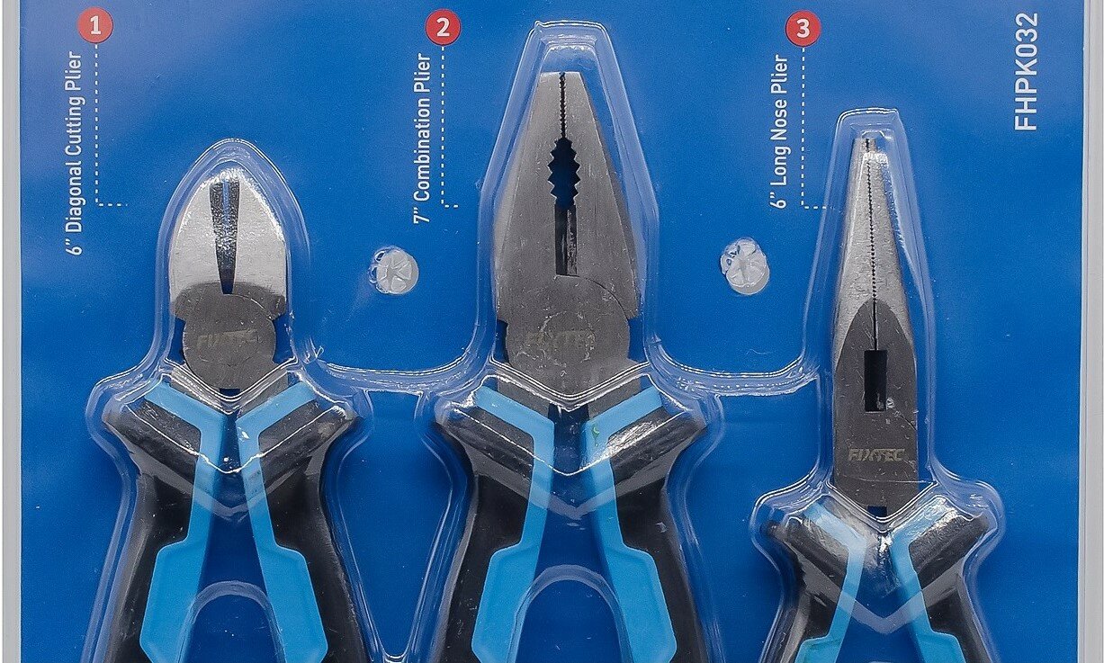 Набор плоскогубцев Fixtec FHPK032 , пассатижи, бокорезы, утконосы,6" — фото 1