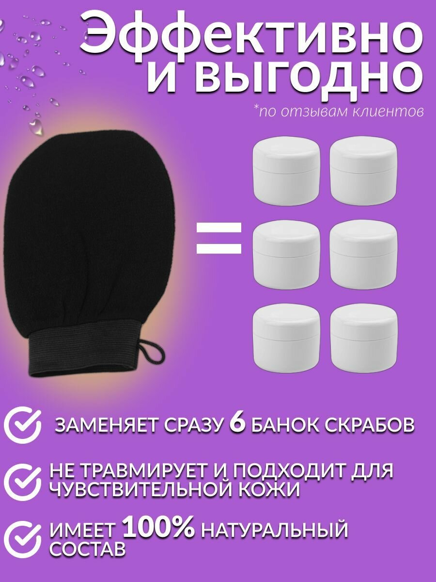 Скраб варежка для пилинга тела, Кесе рукавица — фото 1