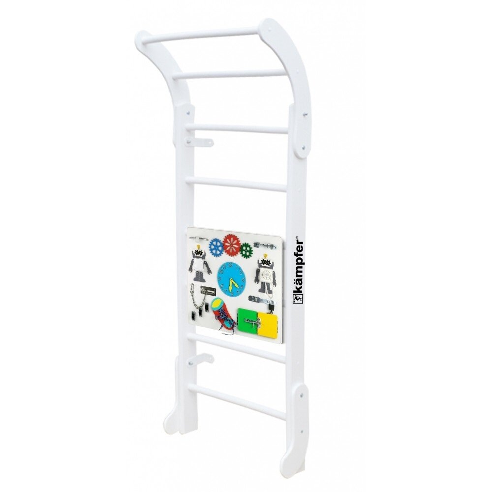 Шведская стенка Kampfer Baby Step Busyboard №6 - жемчужный, бизиборд белый