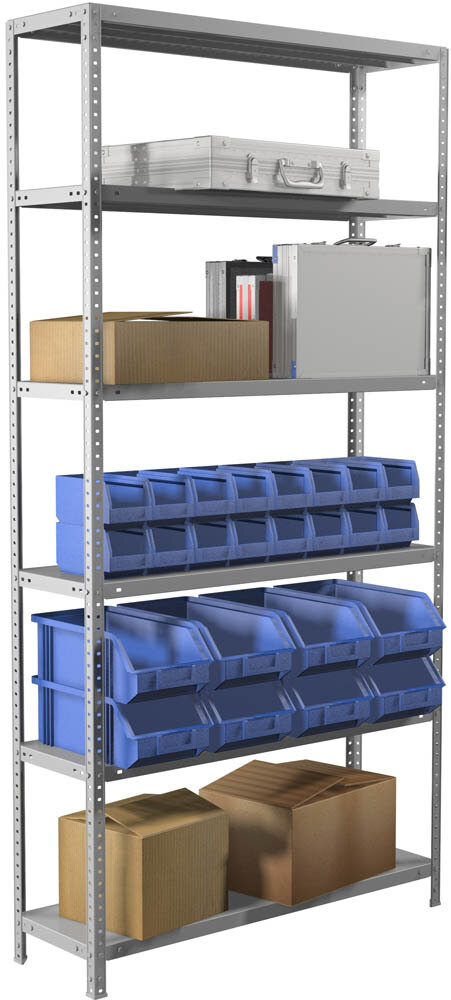 Стеллаж металлический усиленный Практик MS Strong 2200x1000x300 мм 6 полок